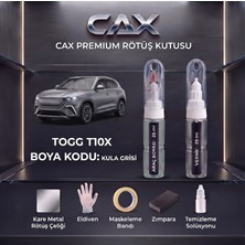 CAXCOLORS Togg T10X Kula Grisi Rötüş Boyası ve Premium Rötüş Seti (25 ml Boya + 25 ml Vernik + Ekipmanlar)