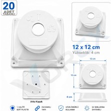 Vorex 20 Adet 12X12 cm Kare Kamera Buatı Beyaz Sert Plastik Uv Dayanıklı Arka Kapaklı