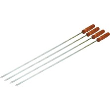 Ahşap Saplı Kalın Kare Mangal Şişi - 50 cm - Güvenli Tutuş