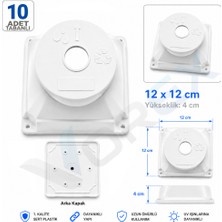 Vorex 10 Adet 12X12 cm Kare Kamera Buatı Beyaz Sert Plastik Uv Dayanıklı Arka Kapaklı