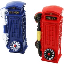 Ingiliz Telefon Kulübesi Tasarımlı Biblo Kumbara - Vintage Model - Dekoratif Obje