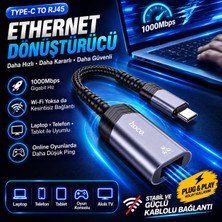 Bowie Type-c Ethernet RJ45 dönüştürücü çevirici adaptör 1000 Mps internet bağlantısı destekli çevirici