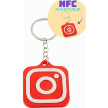 Bijuteri Net Instagramlogolu 3D Baskılı Nfc Anahtarlık - Kırmızı