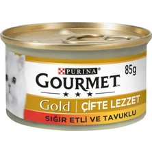 Gourmet Gold Sığır Etli ve Tavuklu Konserve Kedi Maması 85GR