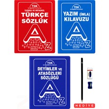 Parıltı Yayınları Ilkokul ve Ortaokul Türkçe Sözlük Yazım(Imla) Kılavuzu Deyimler ve Atasözleri 3'lü Sözlük Seti(Biala Kapak) Tdk Son Değişiklikler Esas Alınmıştır Kalem Seti Hediyeli