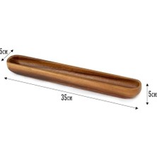 Murahze Akasya Ağacından Ahşap Zeytin Tabağı, Zeytinlik,ahşap Zeytin Tepsisi El Yapımı Akasya Ahşap Uzun Kano Tekne Tarzı Çanak - Yemek Servis Tabağı Masa Orta Parça (35CM*5CM)