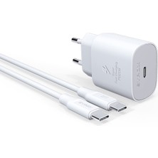 Syrox PD25T Q3.0 Pd 25W Type-C To Type-C Hızlı Şarj Aleti Set Beyaz