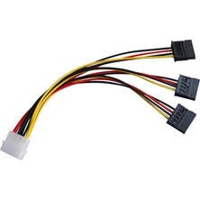 Lunatic 0151 Üçlü 3 Port Ide Molex Sata Power HDD 4 Pin Güç Kablosu 4pin Molex Erkek/ 3x 15PIN Sata