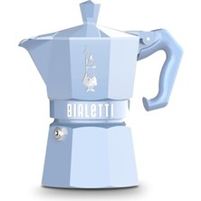 Bialetti - Exclusive: 3 Cups Ocak Üstü Espresso Pişirici - 130ML - Mavi Renk - Alüminyum Gövde - Pat