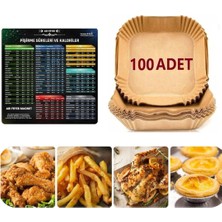 Bor Airfryer Pişirme Kağıdı 100 Adet Fritöz Pişirme Kağıdı,fritöz Yağlı Kağıdı, Yanmaz Kağıt