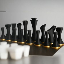 Empressco Modern Minimalist Tasarım Satranç Taşları Seti | 3D Baskı | Pla Malzeme | Tam Iki Takım