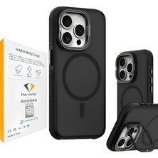 Harvortez iPhone 13/14 Kılıf Magsafe Uyumlu, Güçlü Manyetik Cep Telefon Kılıfı, Metal Standlı, Mat D