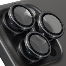Buff Labs iPhone 15 Pro / 15 Pro Uyumlu Titanyum Kamera Lens Koruyucu, B5T, Siyah Titanyum