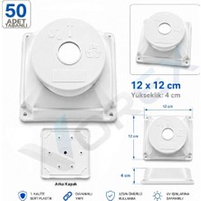 Vorex 50 Adet 12X12 cm Kare Kamera Buatı Beyaz Sert Plastik Uv Dayanıklı Arka Kapaklı