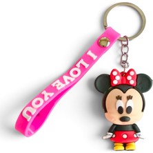 Sheker Home Minnie Mouse Silikon Anahtarlık - Koyu Pembe