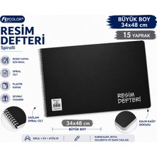 Fly Color 34*48CM Büyük Boy Telli Resim Defteri Plastik Kapak