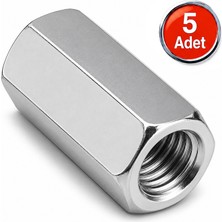 Alet Çantam M12 Uzun Uzatma Somunu Din 934 Beyaz Galvanizli Somun - 5 Adet
