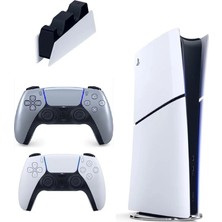 Playstation 5 Slim Dijital 825GB +2.kol Dualsense Silver Sterling Gümüş + Sony Ps5 Şarj Istasyonu (Ithalatçı Garantili)