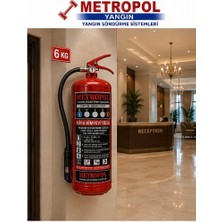 Metropol Yangın 6 kg Kkt Abc Ysc Otel , Ev , Apartmanlar Için Uygun Yangın Söndürücü, Yangın Tüpü , Yangın Söndürme Tüpleri