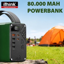 iThink Original Accessories 80.000 Mah Powerbank  Hızlı Şarj Taşınabilir Type-C Kamp Tipi LED Işıklı Şarj Istasyonu A49Q