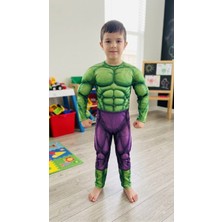 Arya Kostüm 3-8 Yaş Çocuk Hulk Kaslı Kostümü | Erkek Çocuk Hulk Kostüm Seti, Süper Kahraman Kostümü