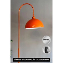 Bamyum Dimmerli Işığı Ayarlanabilen Işığı Artırılıp Azaltılabilen Turuncu Hareketli Başlık Metal Lambader