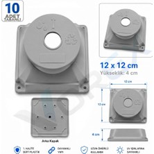 Vorex Kamera Buatı 10 Adet 12X12 cm Gri Kare Sert Plastik Uv Dayanıklı Arka Kapaklı