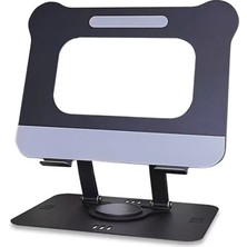 Empressco Tüm Modellerle Uyumlu Metal Kolay Ayarlanır Katlanabilir Dönebilen Tablet Standı Yükseltici Siyah