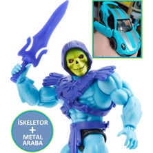 Oyuncak Sahili Iskeletor ve Metal Araba Kılıç Koç Başlı Asa Figür Masters Unıverse Skeletor ve Porsche 911 Gt3 Sport 10.5cm Çekbırak Koleksıyon 2 Ürün Birden