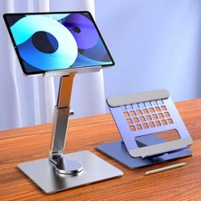Empressco Alüminyum, Açı ve Yükseklik Ayarlı 360° Dönen Masaüstü Telefon Laptop, Macbook Ipad ve Tablet Standı
