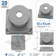 Vorex Kamera Buatı 20 Adet 12X12 cm Gri Kare Sert Plastik Uv Dayanıklı Arka Kapaklı