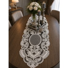 Lena Maison Luna Siyah Tül Üzerine Nakış Işlemeli Runner 105 CMX35 cm