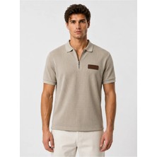 Prolet Erkek Fermuarlı Waffle Polo T-Shirt