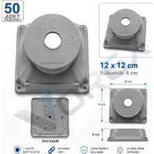 Vorex Kamera Buatı 50 Adet 12X12 cm Gri Kare Sert Plastik Uv Dayanıklı Arka Kapaklı