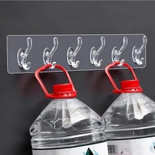 5'li Şeffaf Süper Yapışkan Askı, Banyo, Mutfak Düzenleyici Askı, Kendinden Yapışkanlı