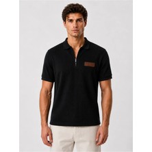 Prolet Erkek Fermuarlı Waffle Polo T-Shirt