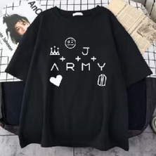 BarsDepo Bts Army Baskılı Baskılı Tişört, Premıum Kalite Unisex Çocuk / Yetişkin