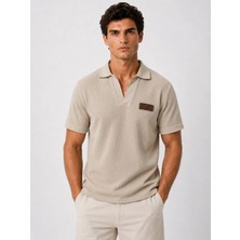 Prolet Erkek Waffle Dokulu V Yaka T-Shirt %100 Pamuk