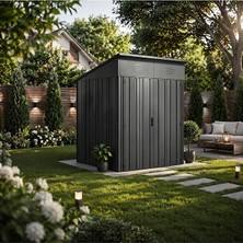 Stratecht Xl Bahçe Depolama Evi 2,82 M² Galvaniz Çelik Modern Tasarım Alet Kulübesi Antrasit