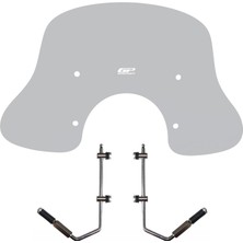 GP Kompozit Vespa GTS 300 / 150 Universal Uyumlu Ön Cam Gri - 42 cm