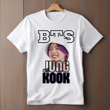 BarsDepo Jungkook Bts Baskılı Baskılı Tişört, Premıum Kalite Unisex Çocuk / Yetişkin