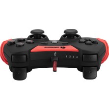 Gamebooster GB-J54R USB Kablolu Oyun Kolu, Çift Titreşim Motorlu, Ergonomik Kırmızı Tasarım, Pc ve Ps3 Uyumlu Gamepad