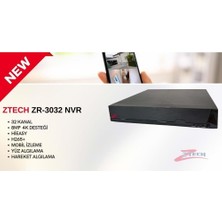 Ztech Kayıt Cihazı ZR-3032 32 Kanal 8mp Nvr 4K Hieasy Yapay Zeka