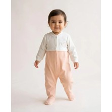 3 - 6 Ay – Kuş Nakışlı Kadife Bebek Tulumu Pudra