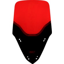 GP Kompozit Yamaha XMAX 250 2024-2026 Uyumlu Baskılı Ön Cam Kırmızı - 60 cm