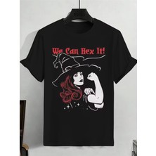 BarsDepo Halloween We Can Hex It Baskılı Tişört, Premıum Kalite Unisex Çocuk / Yetişkin