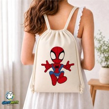 Ghostbastır Design Spiderman Büzgülü Keten Çanta C286