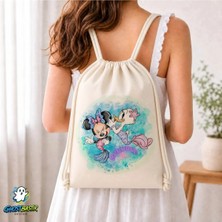 Ghostbastır Design Minnie Mouse Büzgülü Keten Çanta C192