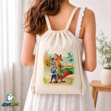 Ghostbastır Design Zootropolis Büzgülü Keten Çanta C381
