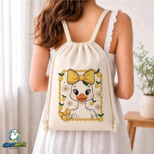 Ghostbastır Design Sevimli Ördek Büzgülü Keten Çanta C273